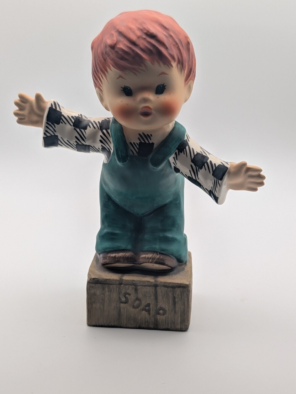 1957 Goebel Charlot Byj Figurine Red Head Boy on Soap Box - O'Hair for President